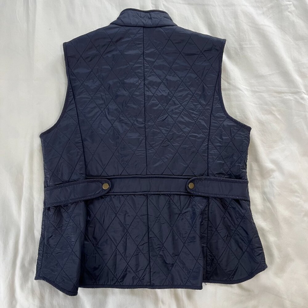 Talbots Navy Blue Quilted Adjustable Waist Lightweight Vest | Size Large - Picture 5 of 6